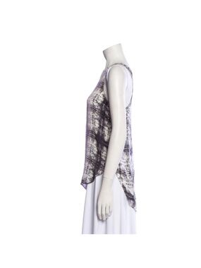 Theysken Theory Animal Print Tank Top in Purple and White